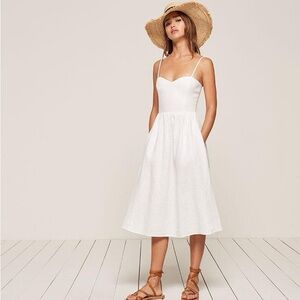 Reformation White Midi Dress